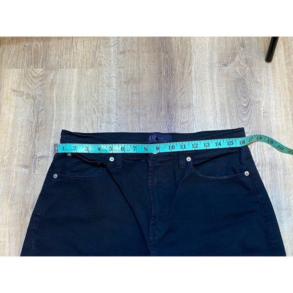 Gap 10/30R High Rise Wide Leg Black Denim Frayed Hem Jeans For Women - Picture 4 of 7